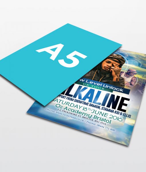 These A5 Pamphlets printed shows the A5 size flyer that is full colour on one side