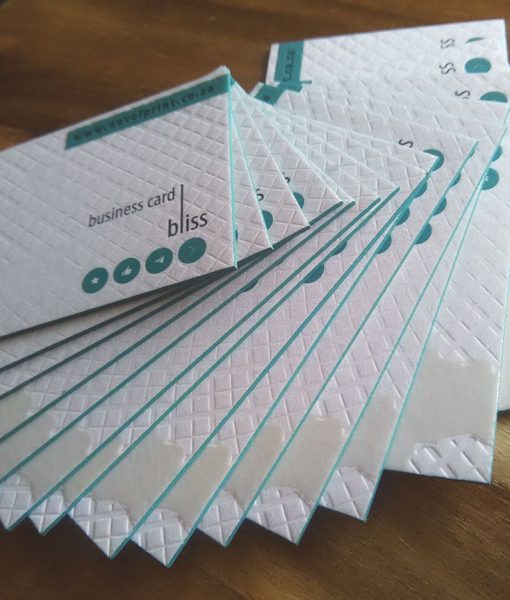 Open stack of the Luxury Edge Print Business Cards