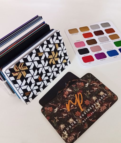 Business Card Sample Pack with the Novel Print card in front