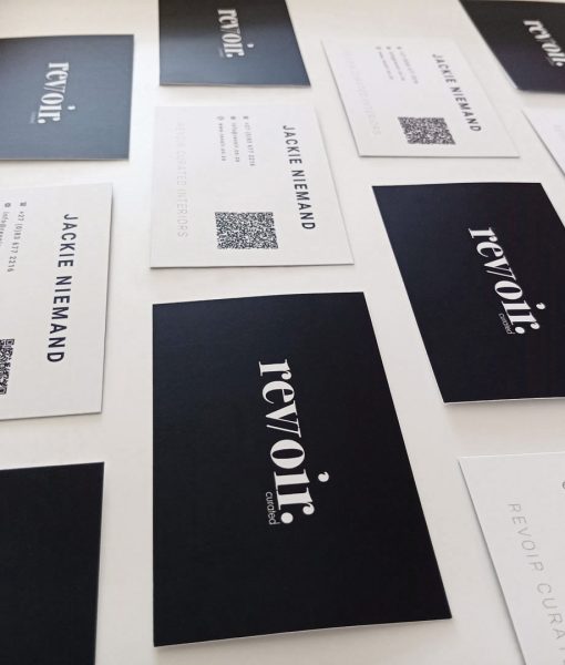 Light reflecting on the Soft Touch Business Cards showing how luxurious and matt they are