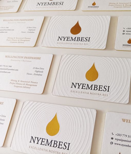 Photo of grid formation of multiple Debossed Pattern Business Cards