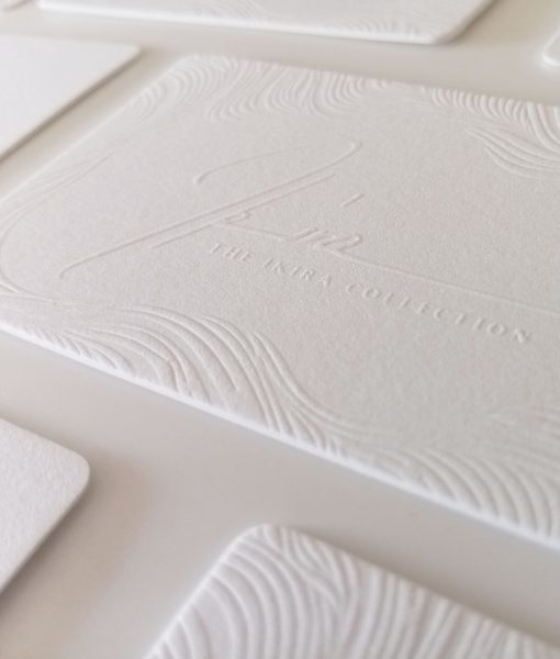 The beautiful embossed pattern shadows of the White-on-White Embossed Pattern Business Cards