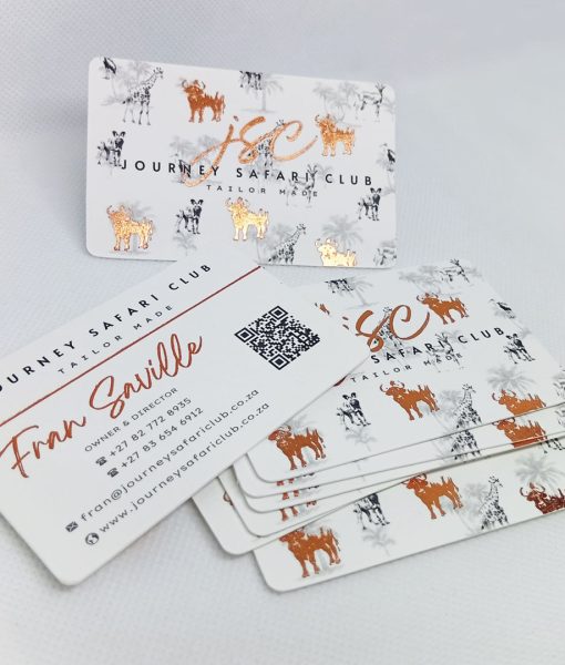 Stack of Letterpress with Copper Foil Luxury Business Cards