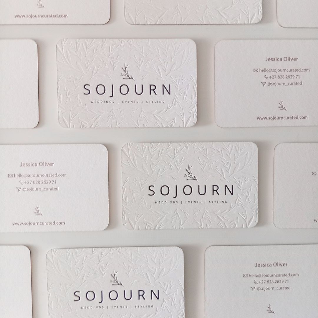 grid formation of the think luxury business cards for a wedding planner